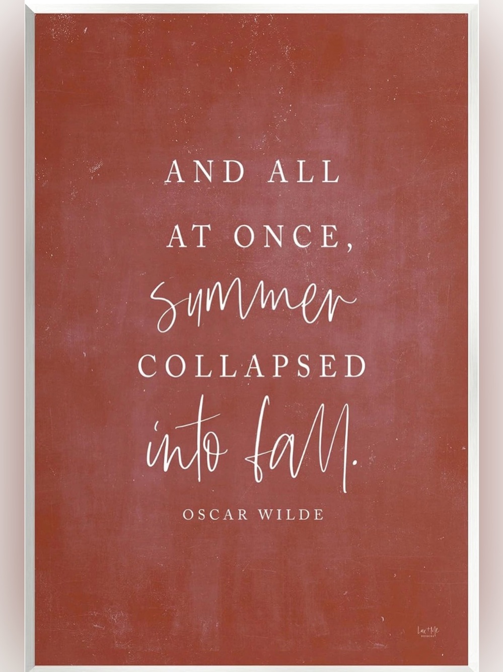 Wall mount 10”x15” Oscar Wilde Fall Quote Portrait Hanging Home Decor